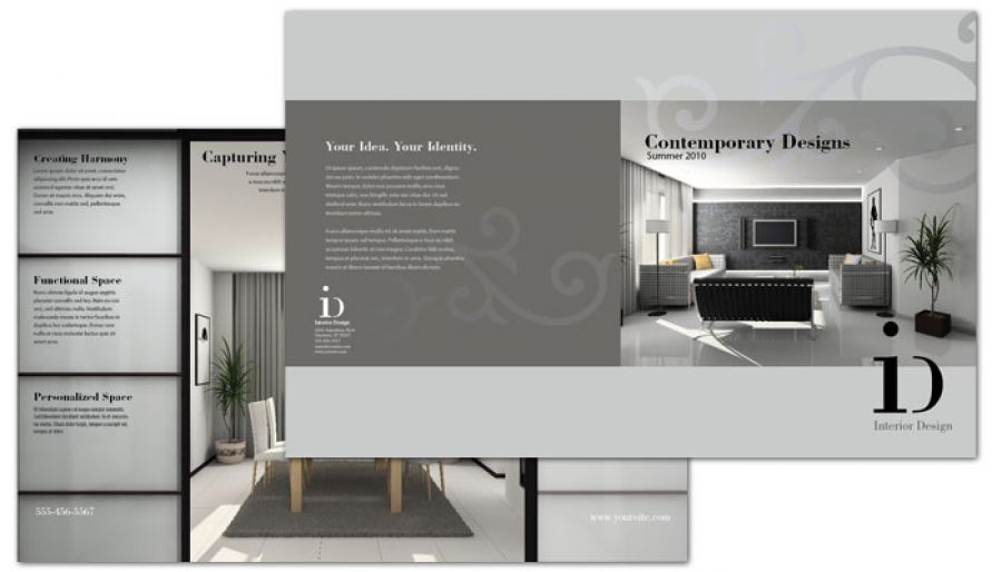 Interior Design Half Fold Brochure Design Layout